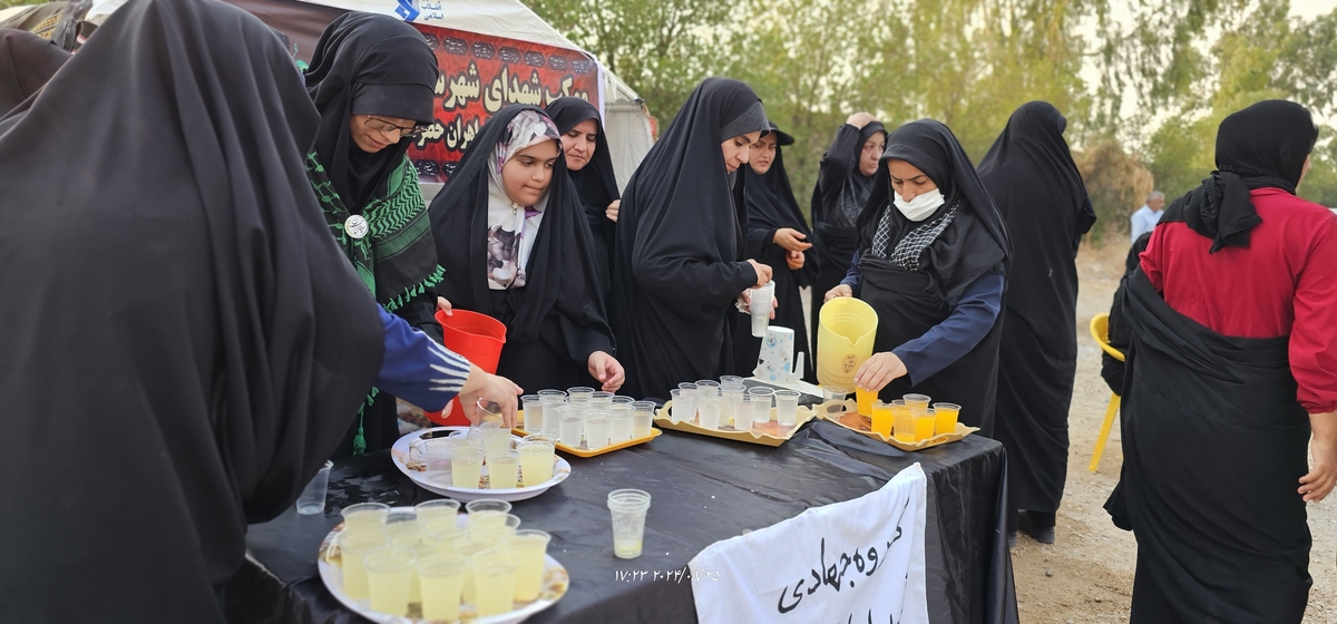 جاماندکان اربعین درشهرستان بهمئی شلمچه ای دیگردرمسیرشهدای گمنام تاشهیدان(خوب)ازخودبه یادگارگذاشتند